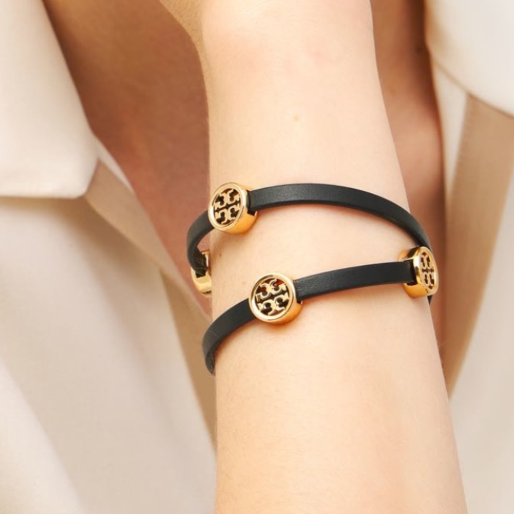 Tory Burch Double Wrap leather bracelet